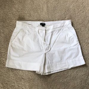 J. Crew White Tie-Front Shorts